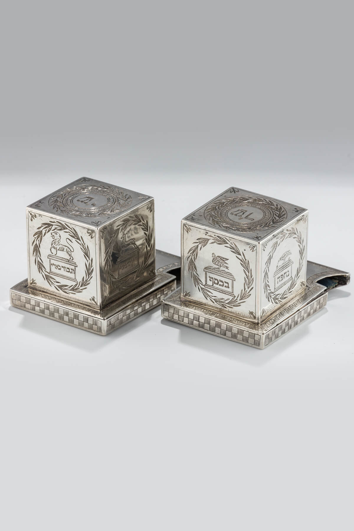 101. A Magnificent Pair of Silver Tefillin Cases