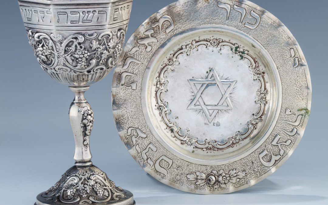 38. A Silver Kiddush Goblet With Underplate