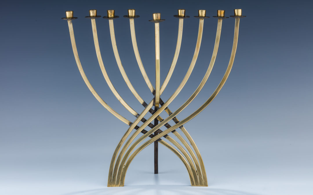 82. A Brass Hanukkah Menorah By Ludwig Wolpert