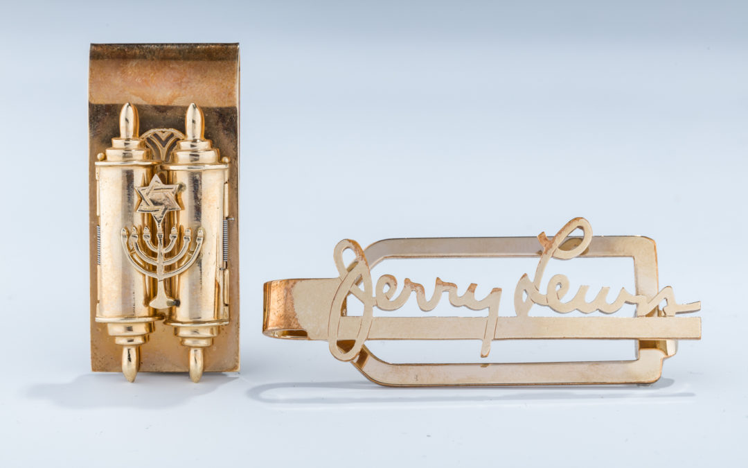 133. A 14K Gold Judaic Money Clip Owned By Comedian Jerry Lewis