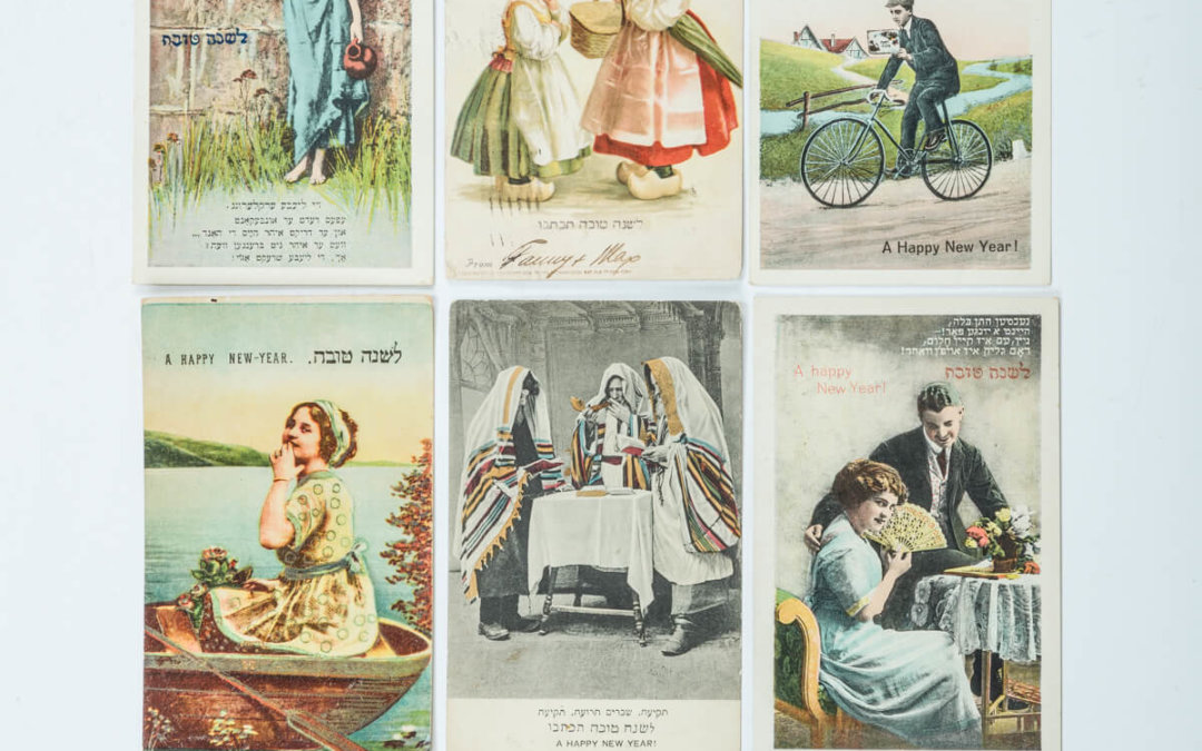116. A COLLECTION OF 79 JEWISH NEW YEARS POSTCARDS