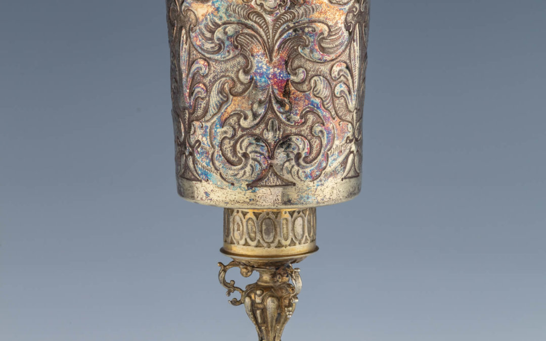 091. A MONUMENTAL GILDED SILVER KIDDUSH CUP BY ANDREAS GILG I