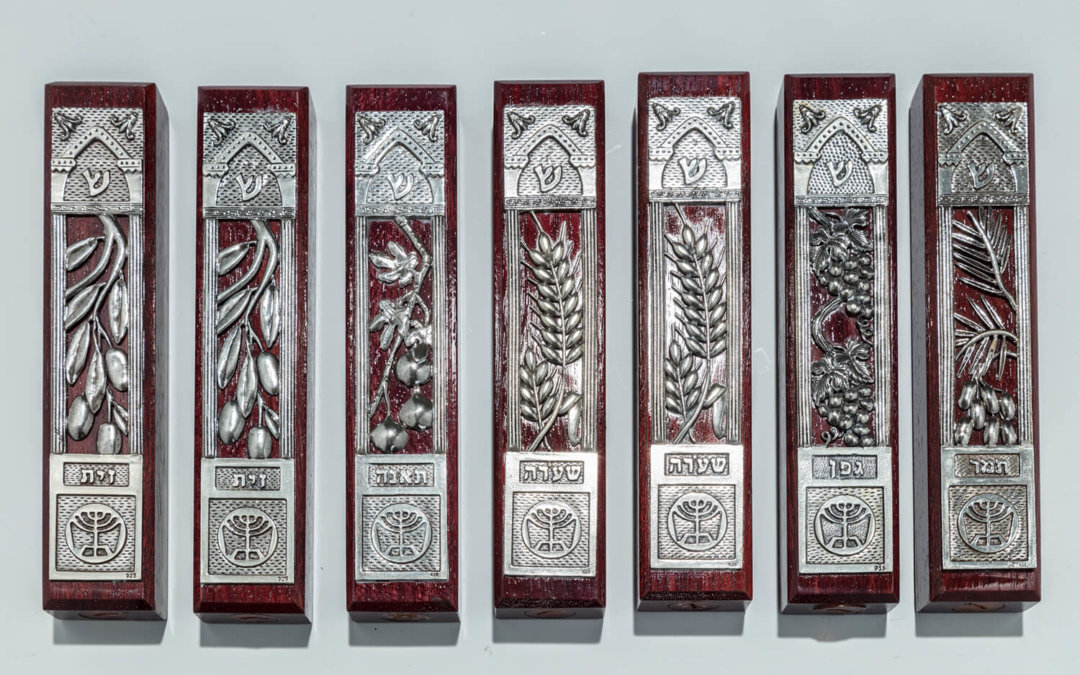 098. THE SEVEN SPECIES MEZUZAH COLLECTION BY LUVATON