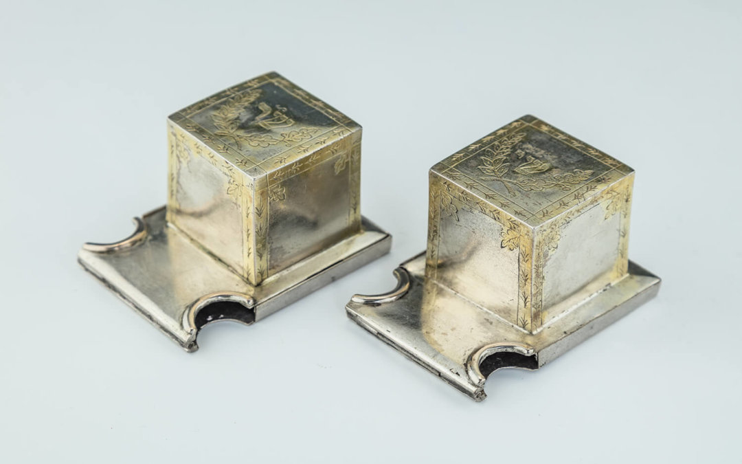 081. A PAIR OF SILVER TEFILLIN COVERS