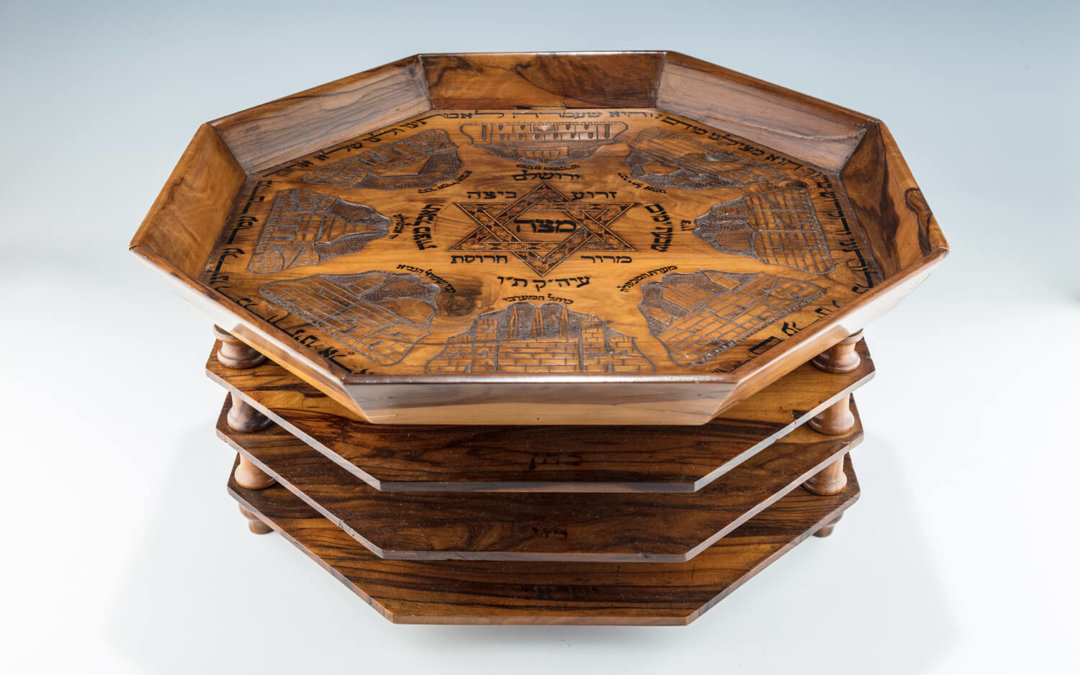 071. A RARE AND IMPORTANT OLIVEWOOD THREE TIER PASSOVER COMPENDIUM