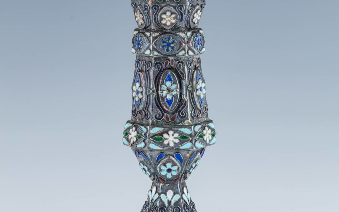 117. A MAGNIFICENT SILVER AND ENAMEL SPICE TOWER BY HENRYK WINOGRAD