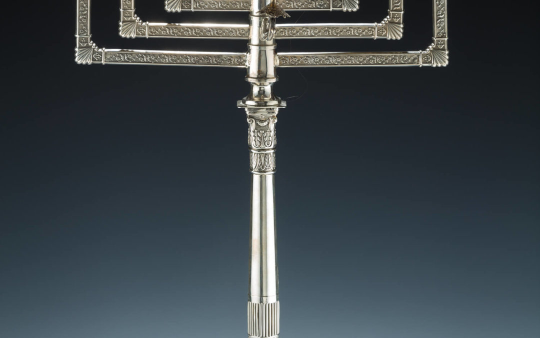 049. AN EXCEPTIONALLY LARGE SILVER MENORAH