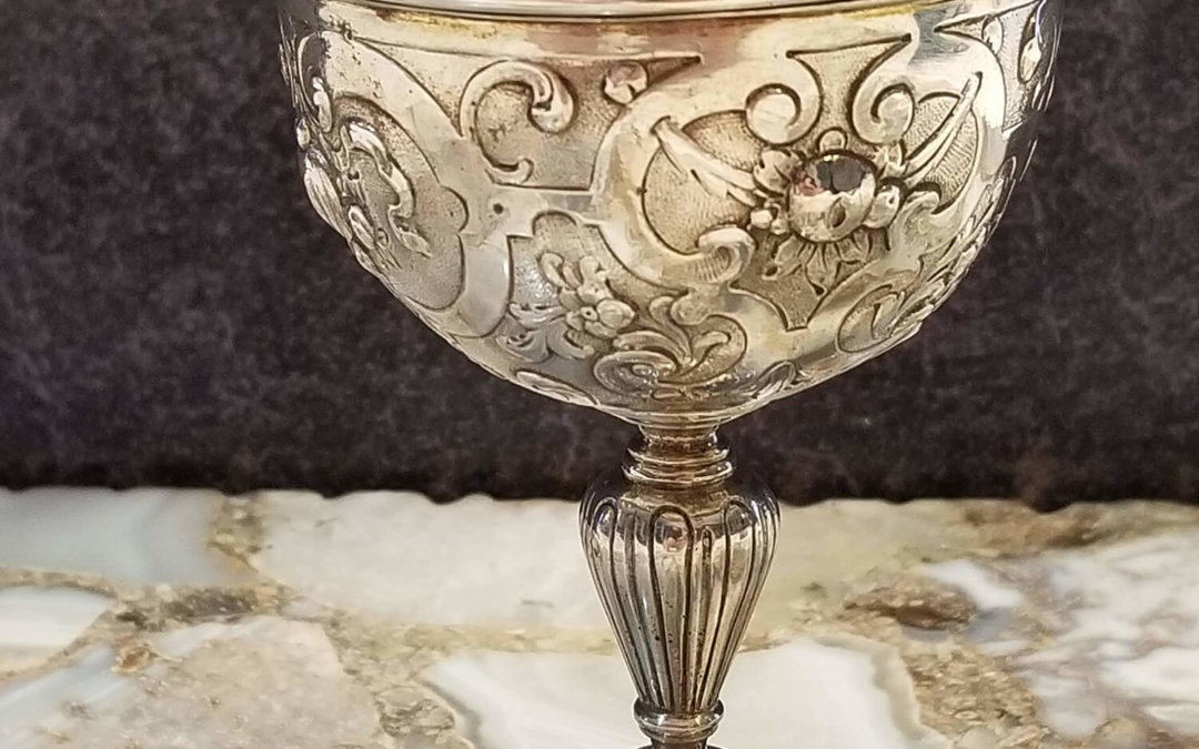 A Large Silver Kiddush Goblet